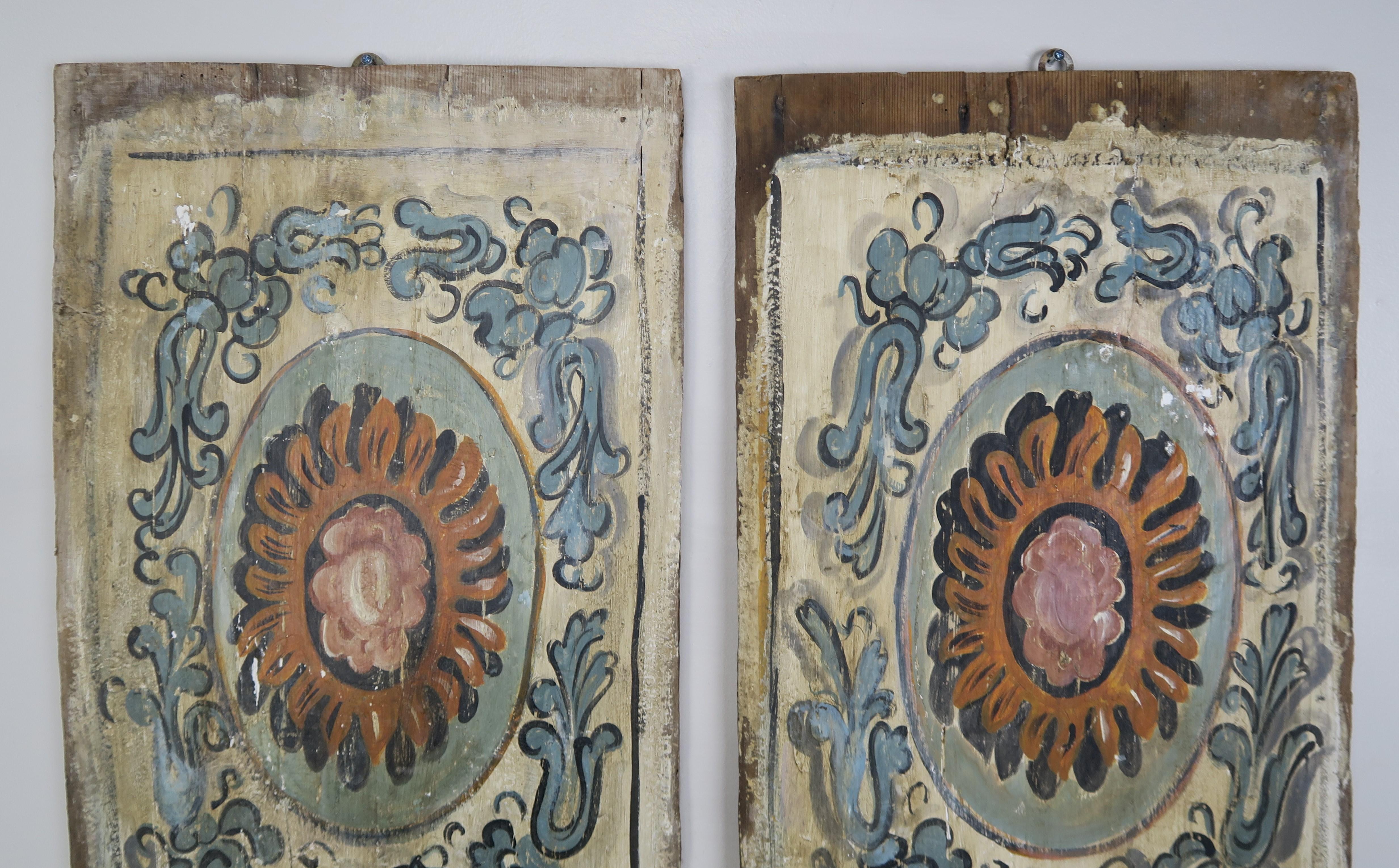Rococo Pair of 19th Century Painted Italian Panels