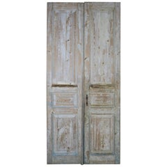Coppia di porte in pino dipinte del XIX secolo