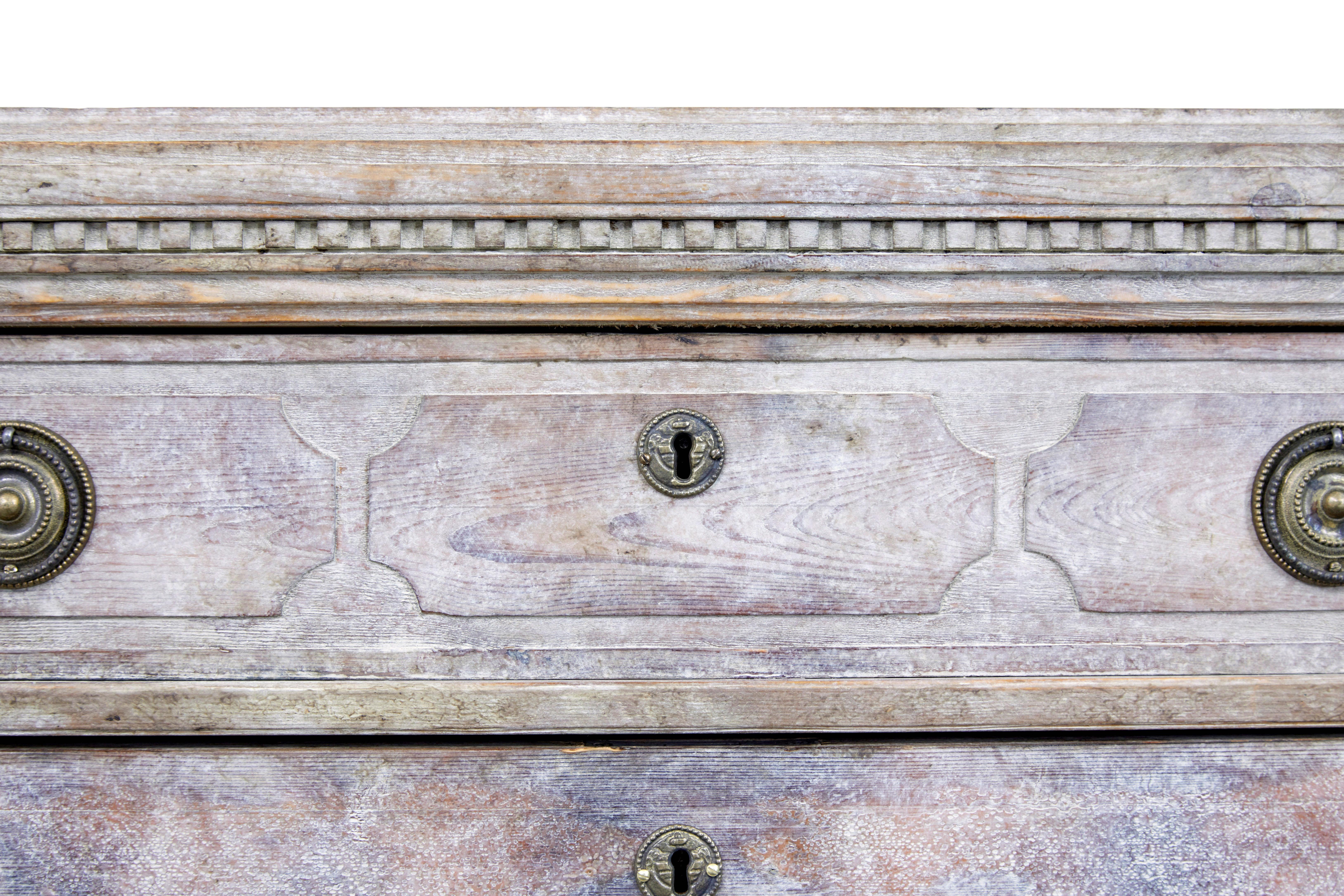 Pine Pair of 19th century painted pine Swedish chest of drawers For Sale