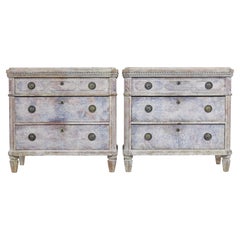 Pair of 19th century painted pine Swedish chest of drawers