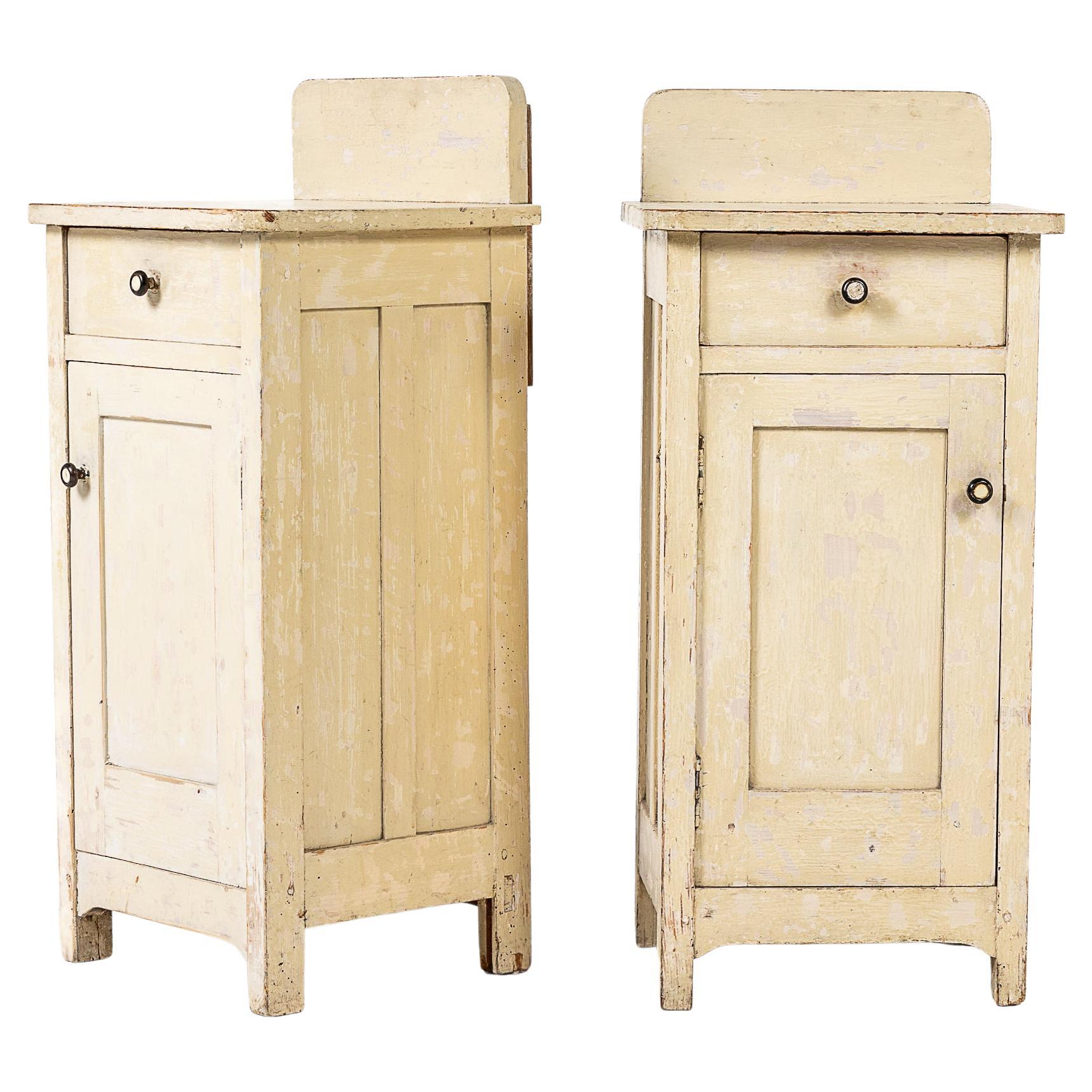 Pair of 19th Century Painted Pot Cabinets For Sale