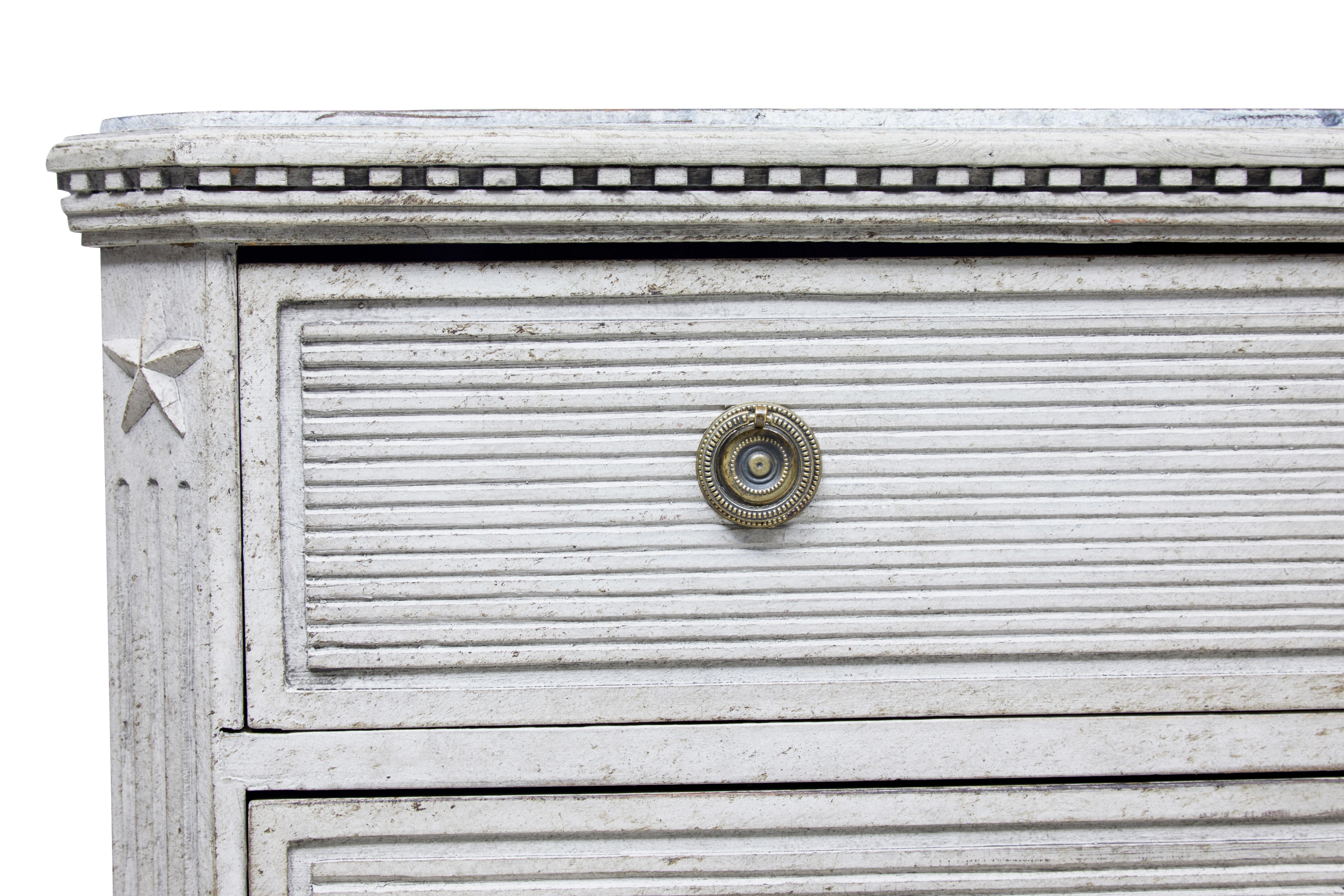 Pine Pair of 19th Century Painted Scandinavian Chest of Drawers