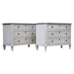 Pair of 19th Century Painted Scandinavian Chest of Drawers