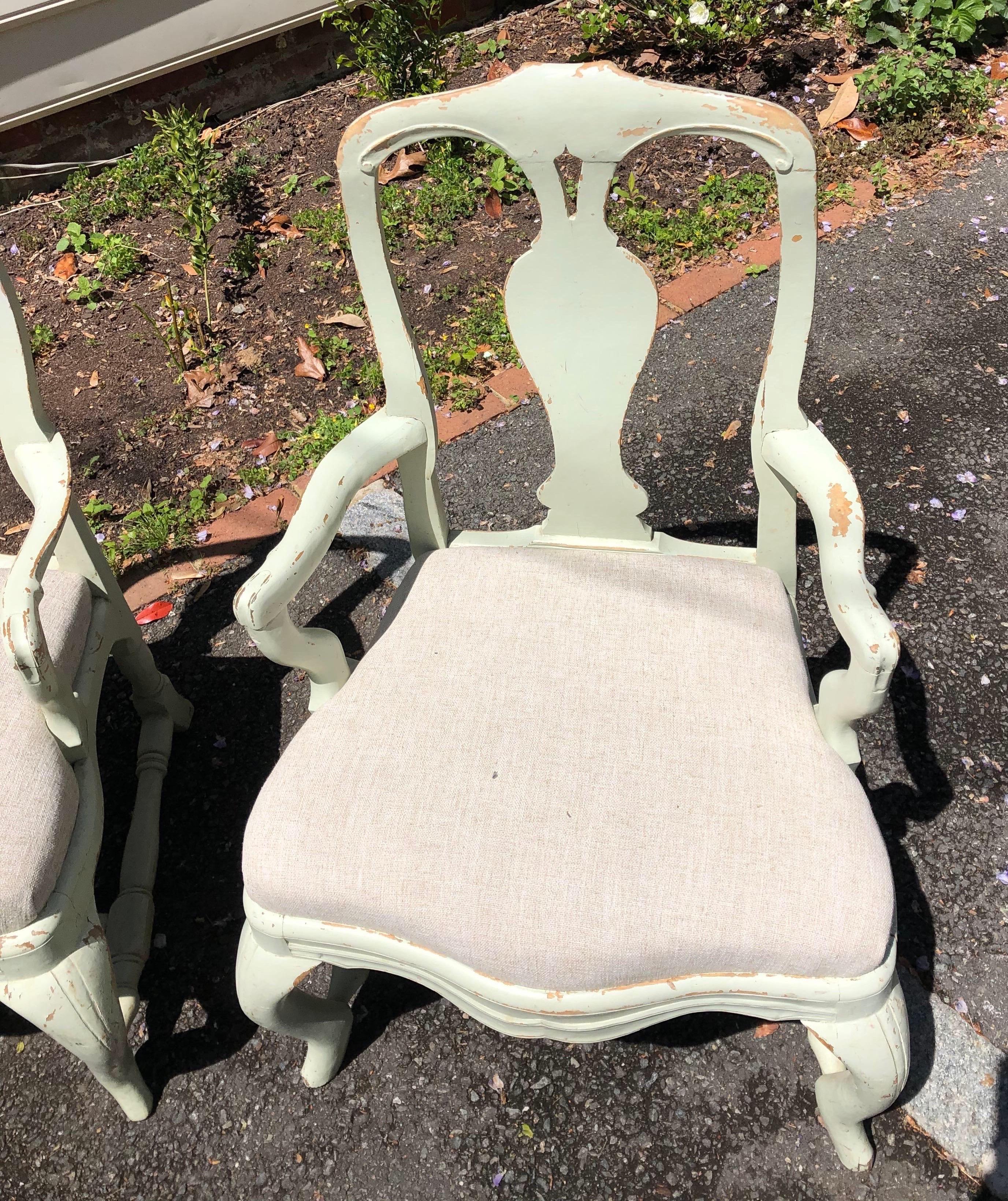 Pair of 19th Century Painted Swedish Armchairs In Good Condition In Richmond, VA