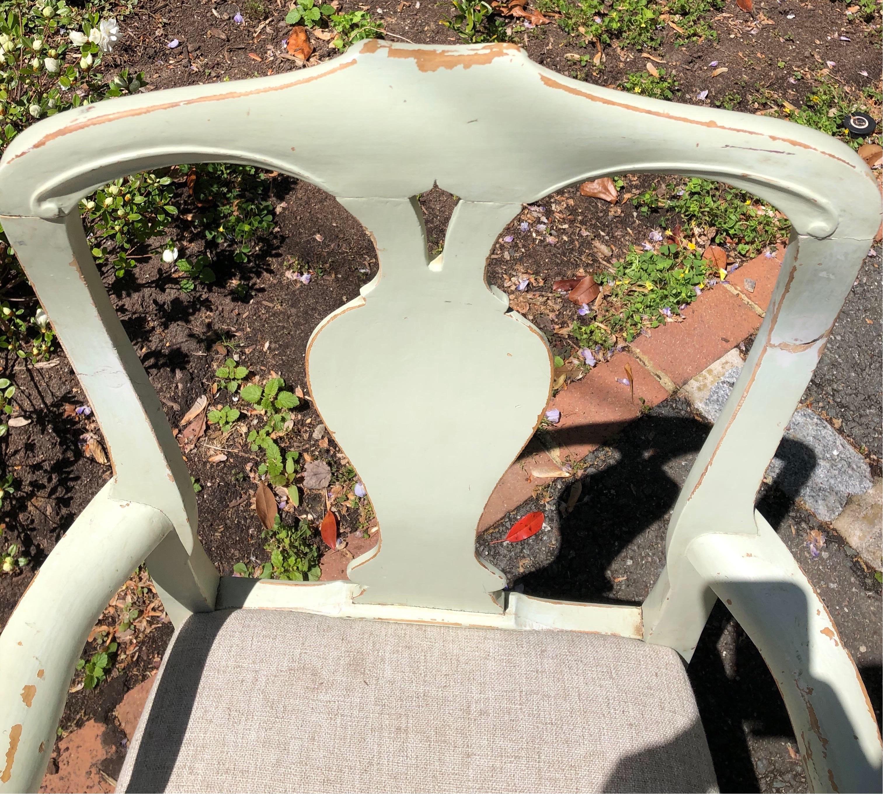 Pair of 19th Century Painted Swedish Armchairs 1