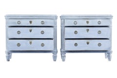 Pair of 19th century painted Swedish chest of drawers