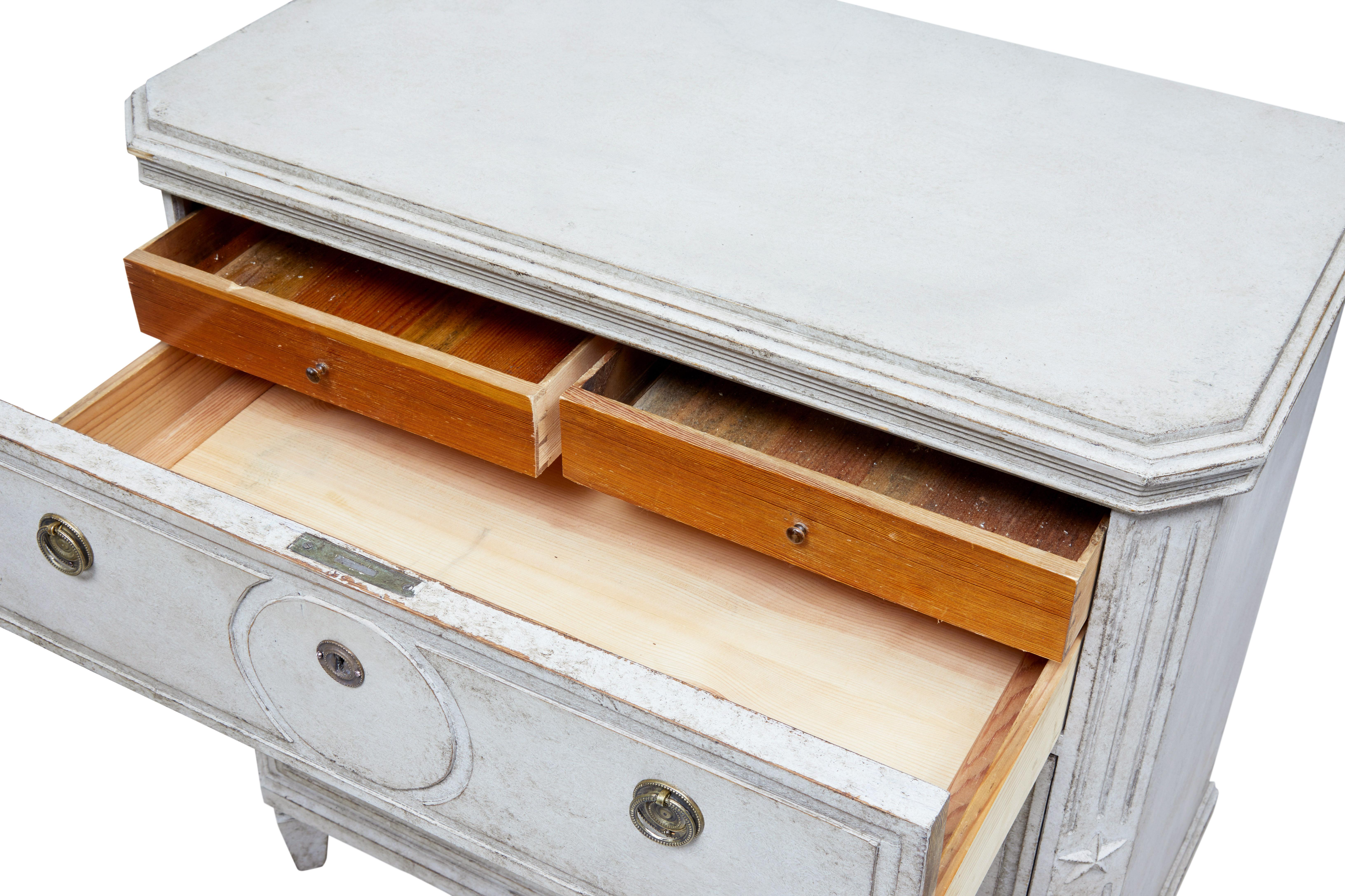 Pair of 19th Century Painted Swedish Chest of Drawers 1
