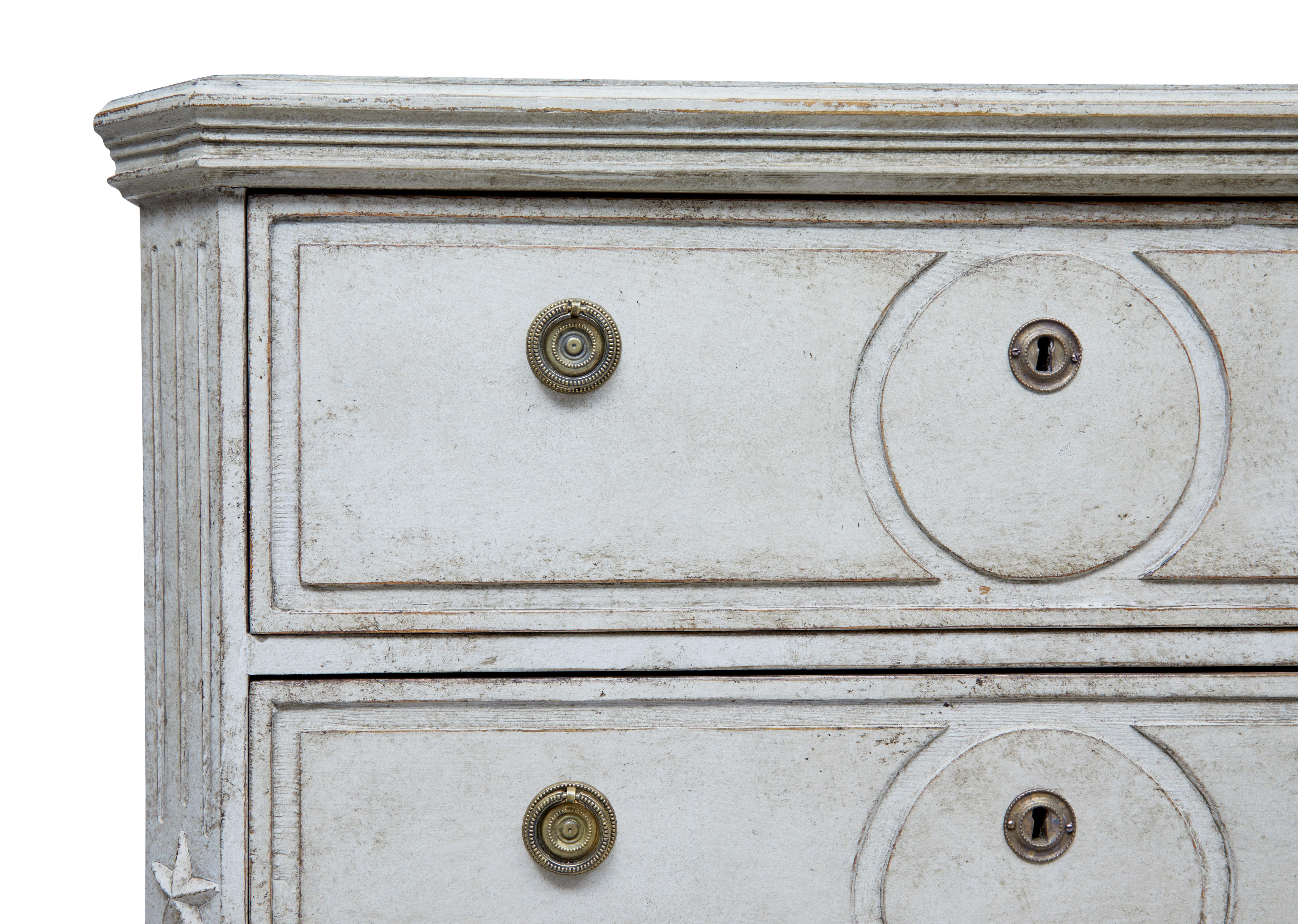 Pair of 19th Century Painted Swedish Chest of Drawers 2