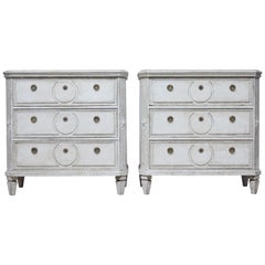Pair of 19th Century Painted Swedish Chest of Drawers
