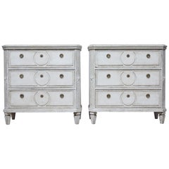 Pair of 19th Century Painted Swedish Chest of Drawers