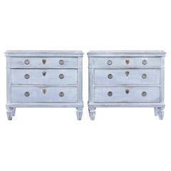 Pair of 19th century painted Swedish chest of drawers