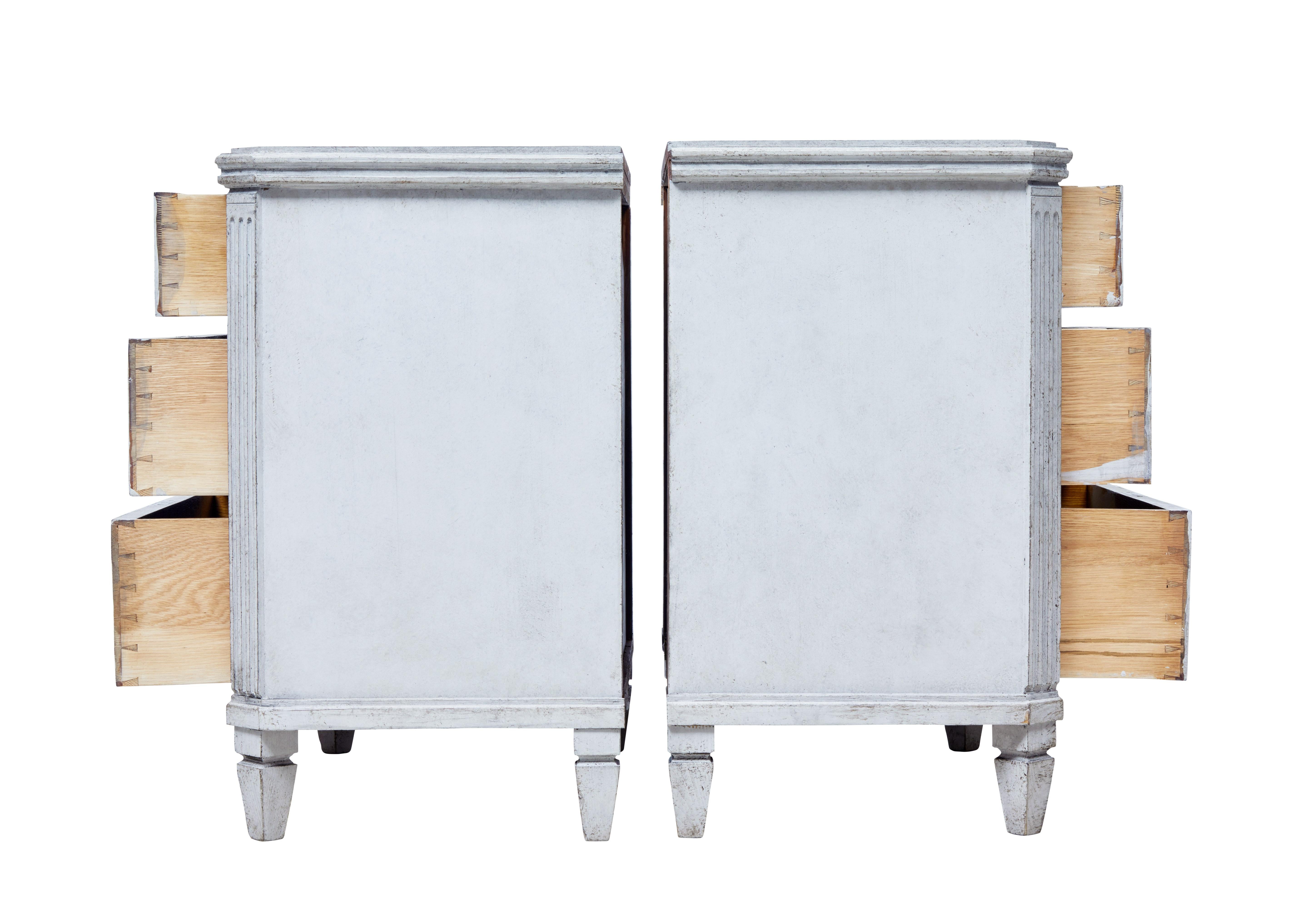 Gustavian Pair of 19th Century Painted Swedish Commodes