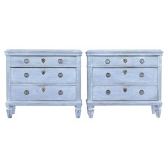 Pair of 19th Century Painted Swedish Commodes
