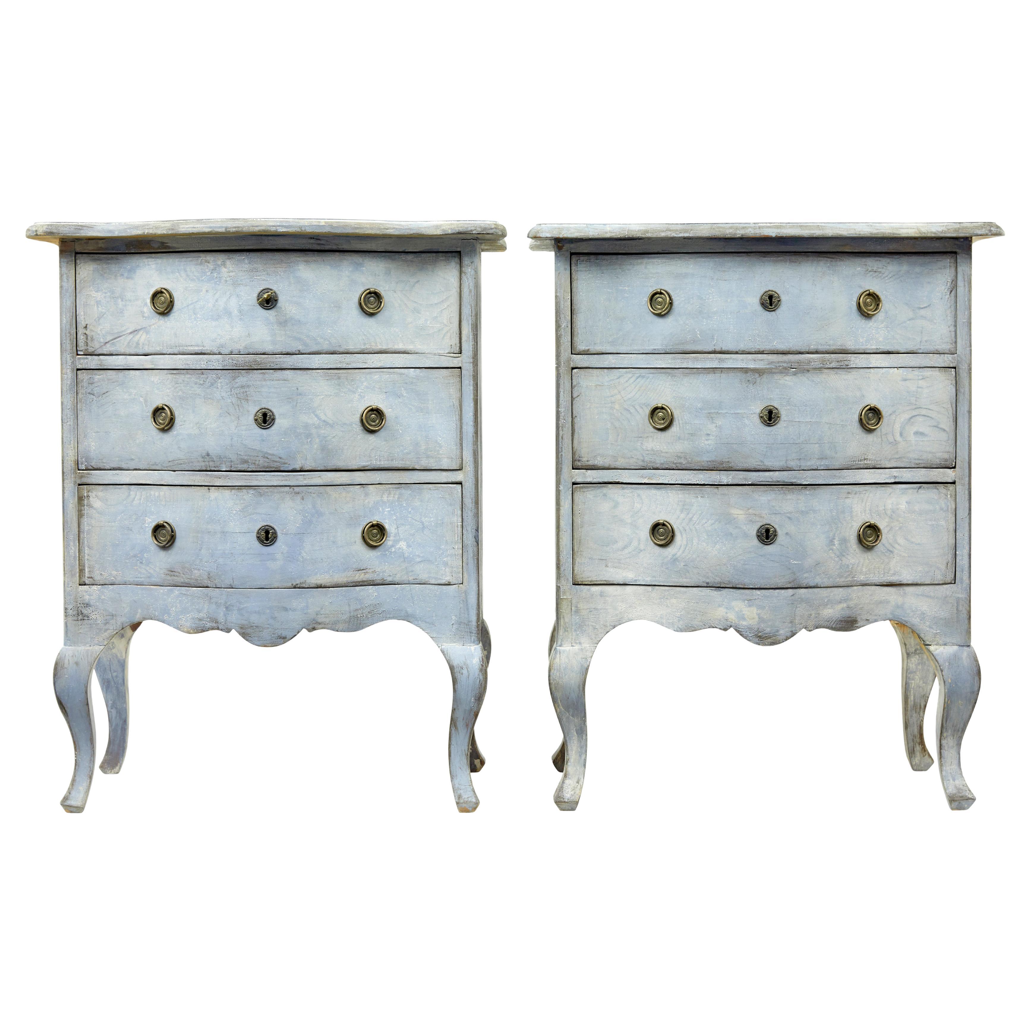 Pair of 19th century painted Swedish commodes For Sale