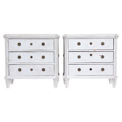 Pair of 19th Century Painted White Chest of Drawers