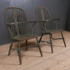 Pair of 19th Century Painted Windsor Chairs