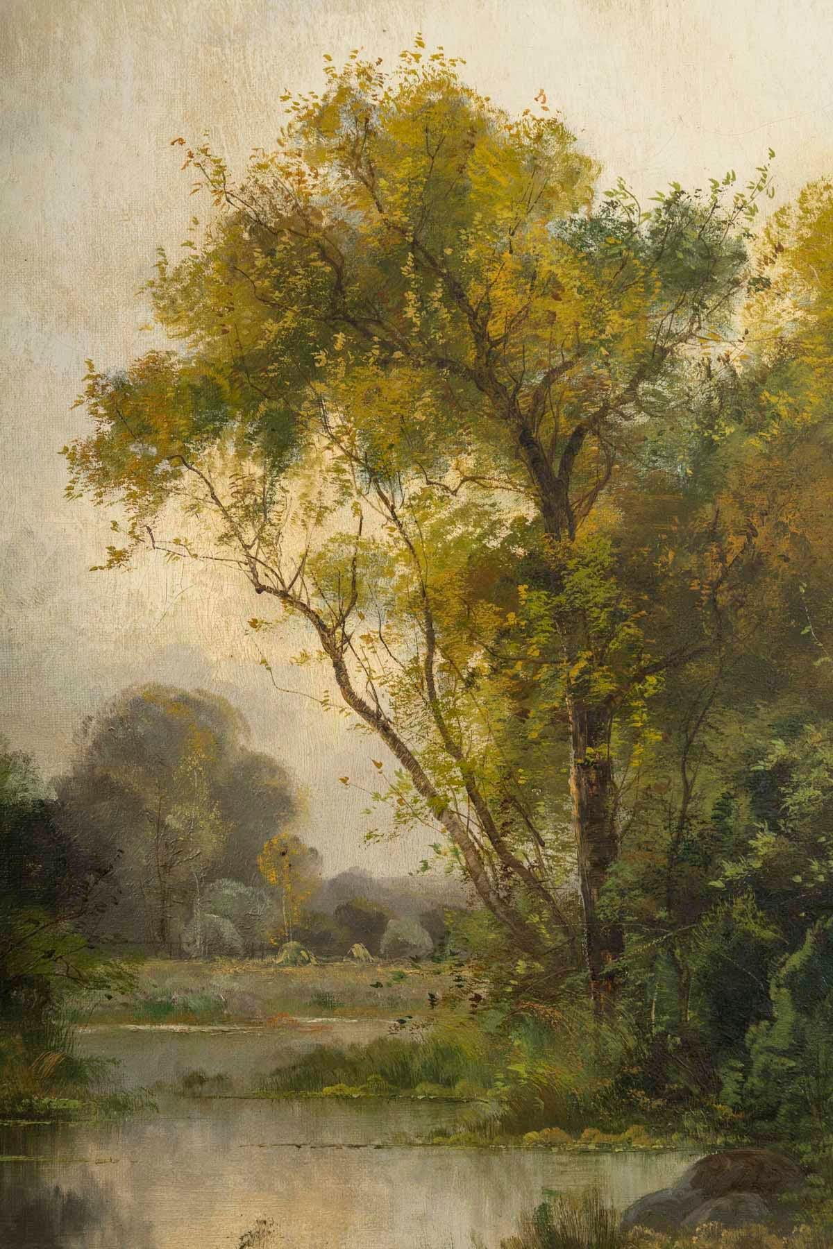 Paar Gemälde des 19. Jahrhunderts, signiert Emile Ballue (1820-1886). im Zustand „Gut“ im Angebot in Saint-Ouen, FR