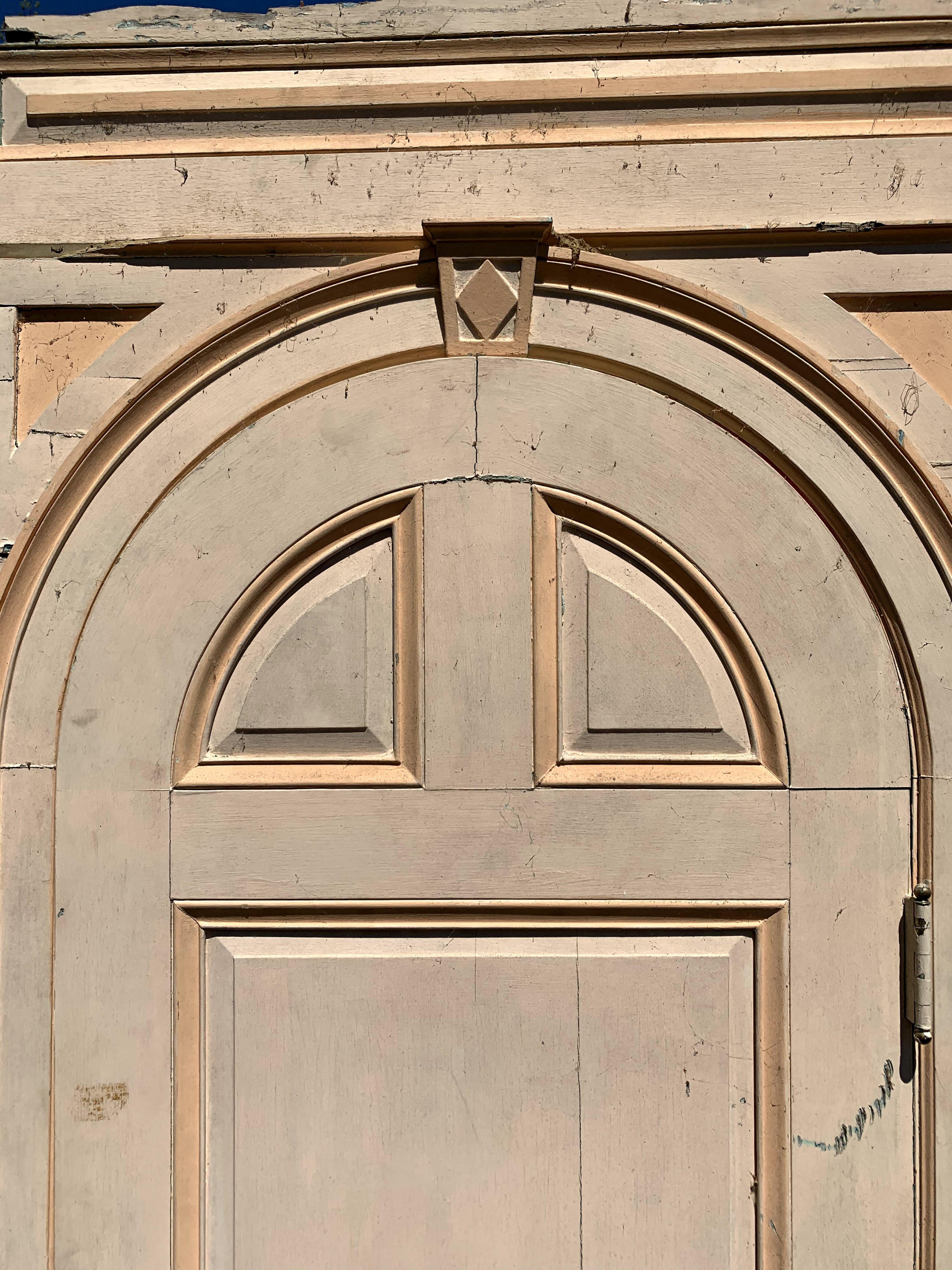American Pair of 19th Century Paneled Arched Top Doors from Manchester by the Sea, MA