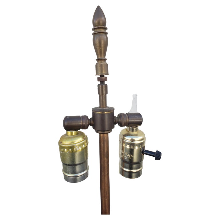 Pair of 19th Century Parcel Gilt and Ebonized Tea Canister Dual Lights ...
