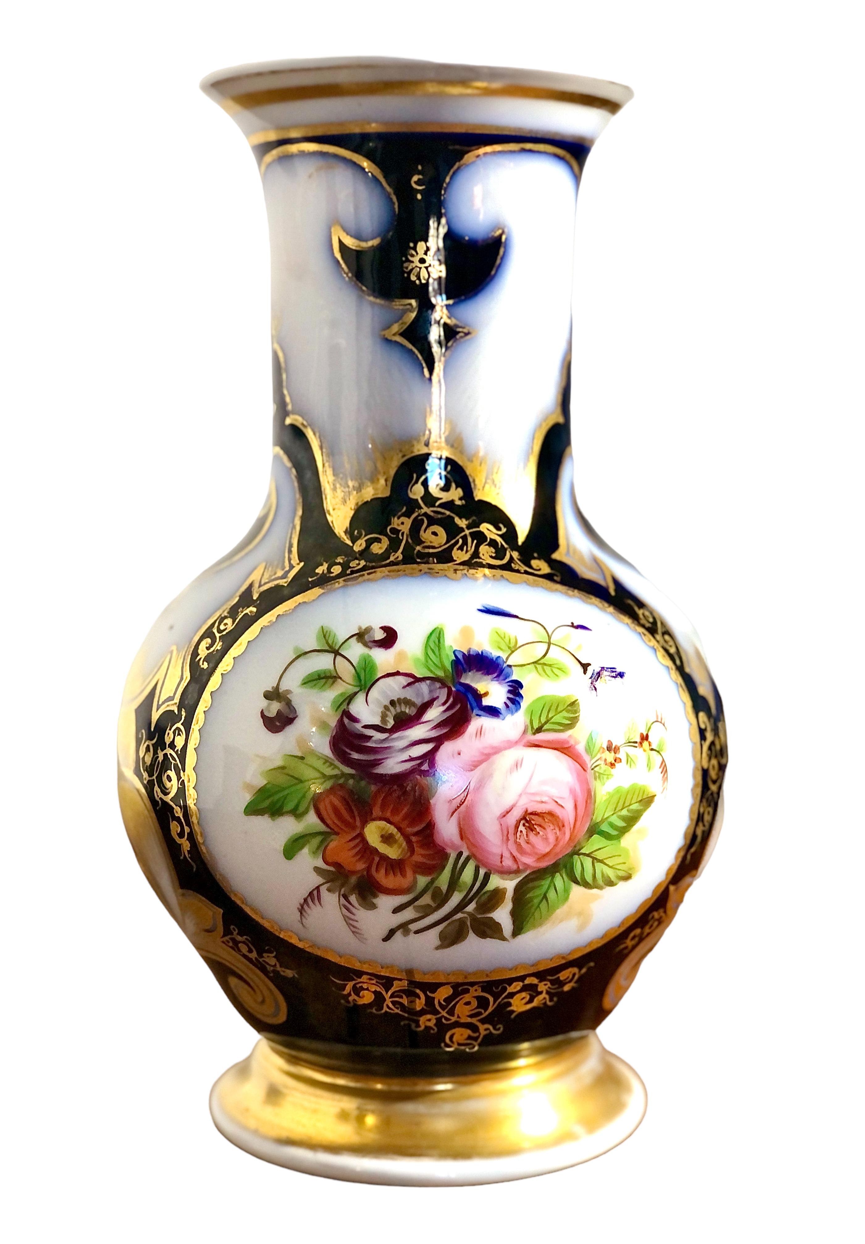 Napoleon III 19th C. Paris Porcelain Pair of Vases For Sale