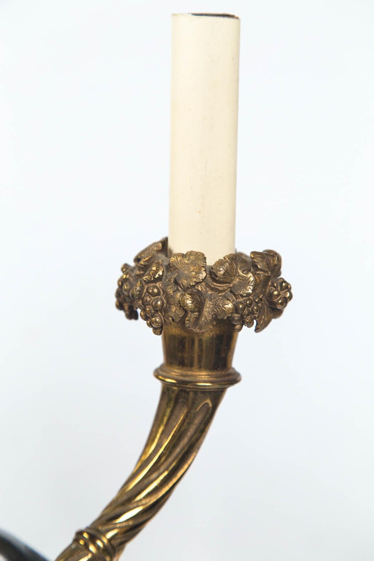 Pair of 19th Century, Patinated and Lacquered Bronze Putti Candelabra For Sale 2