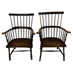 Pair of 19th Century Patinated Windsor Chairs