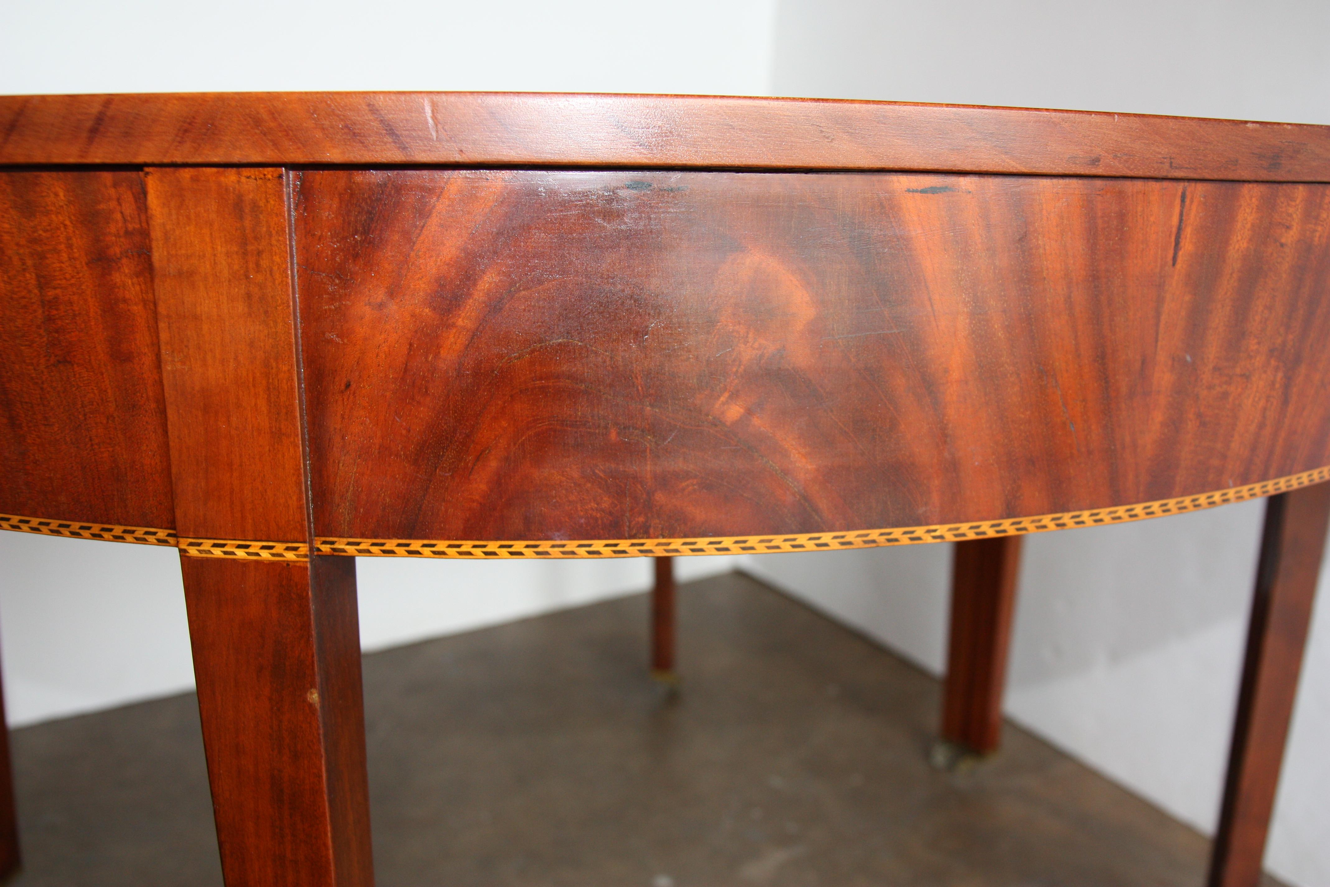Pair of 19th Century, Period Demilune Console Tables in Mahogany 3