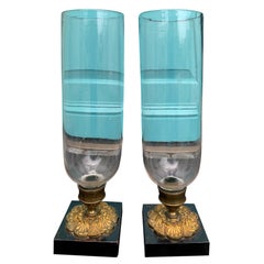Pair of 19th Century Period English Regency Bronze and Marble Photophores