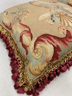 Pair of 19th Century Petit Point Panels over Mid-20th Century Pillows