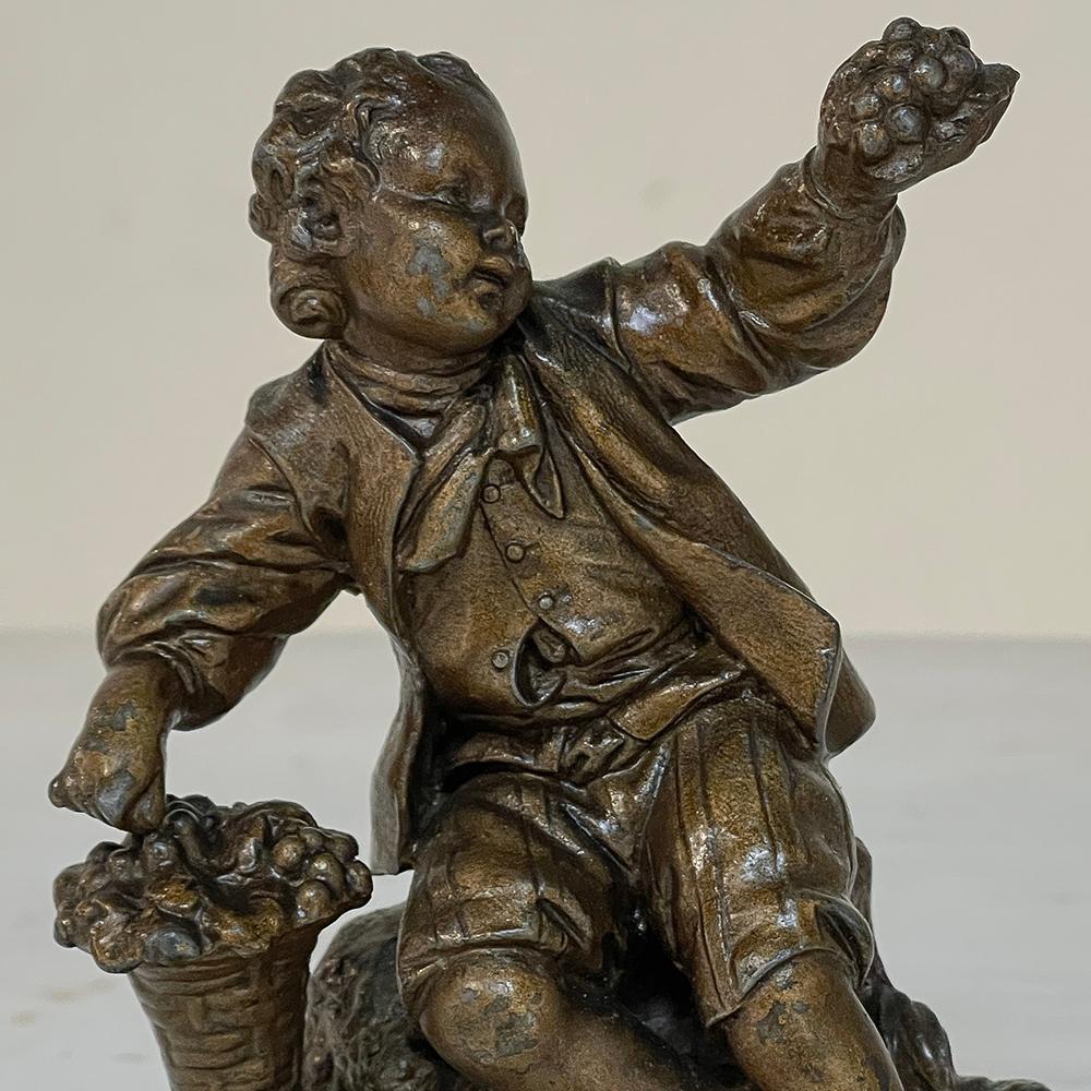 Pair of 19th Century Petite Spelter Statues, Bookends For Sale 4