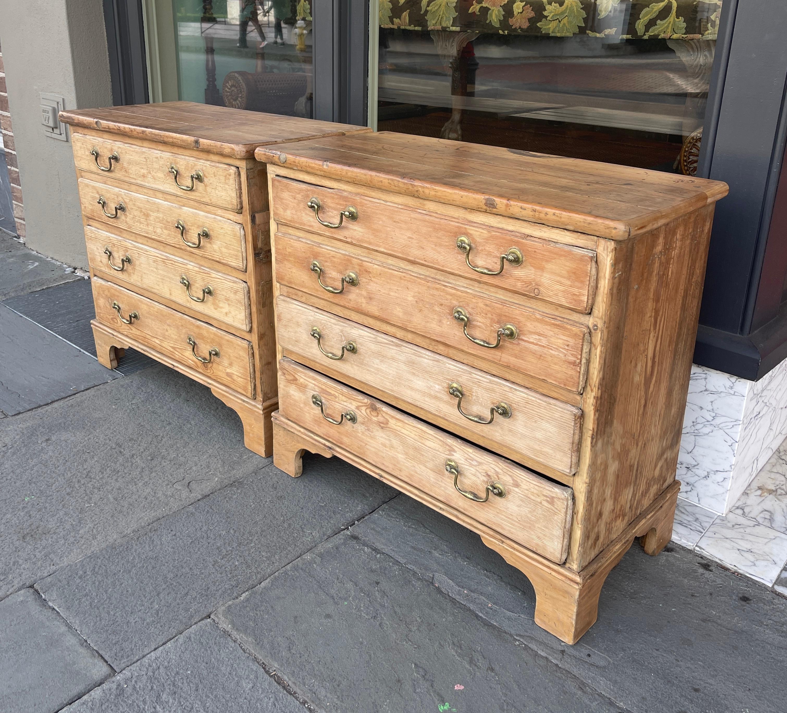 Pair of 19th century pine chests In Good Condition In Charleston, SC