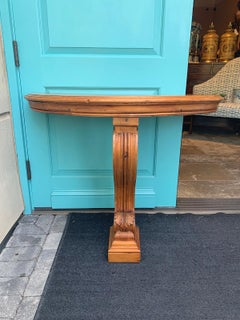 Pair of 19th Century Pine Demilune Wall Mount Consoles