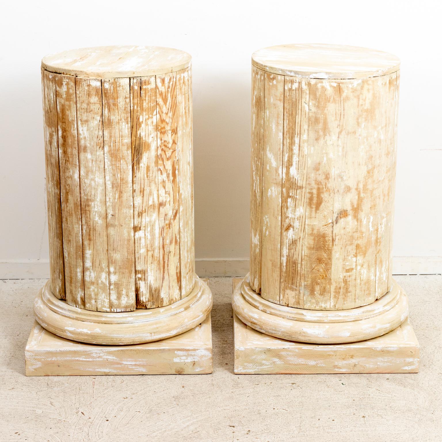 Pair of 19th Century Pine Pedestals 2