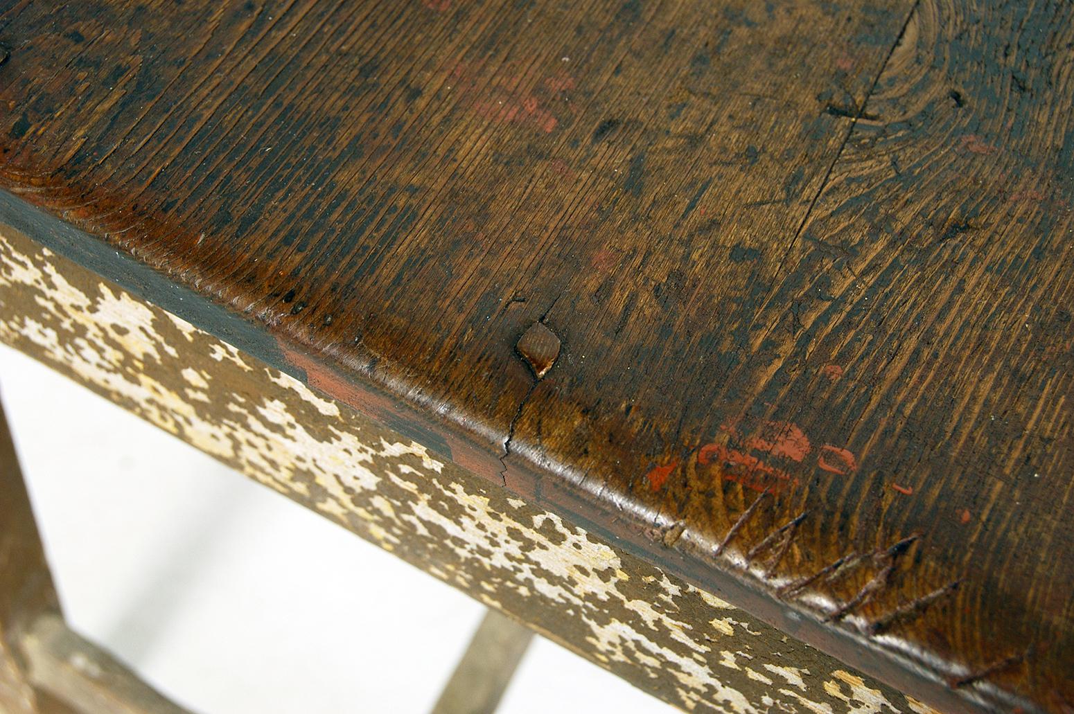 Pair of 19th Century Pitch Pine Swedish Vernacular Chairs in Original Paint 2