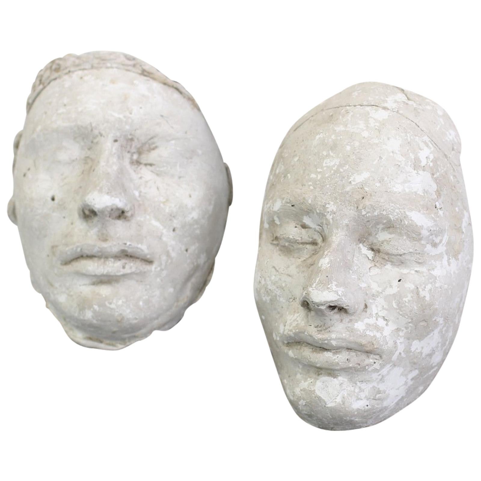 Pair of 19th Century Plaster Death Masks