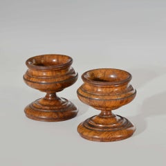 Pair of 19th century pollard oak capstan salts