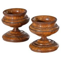 Pair of 19th century pollard oak capstan salts