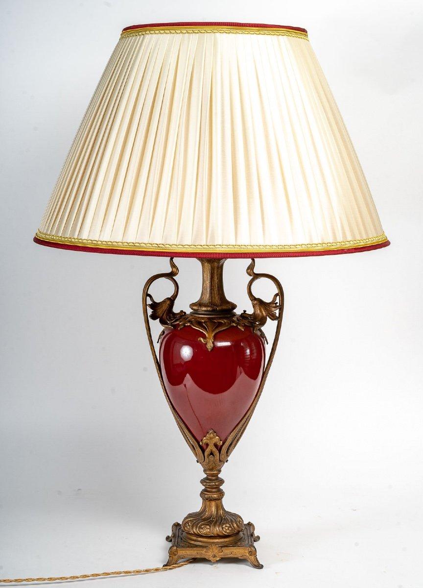 Pair of 19th Century Porcelain and Gilt Bronze Lamps 6