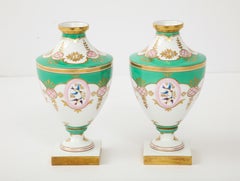 Pair of 19th Century Porcelain Urn Vases
