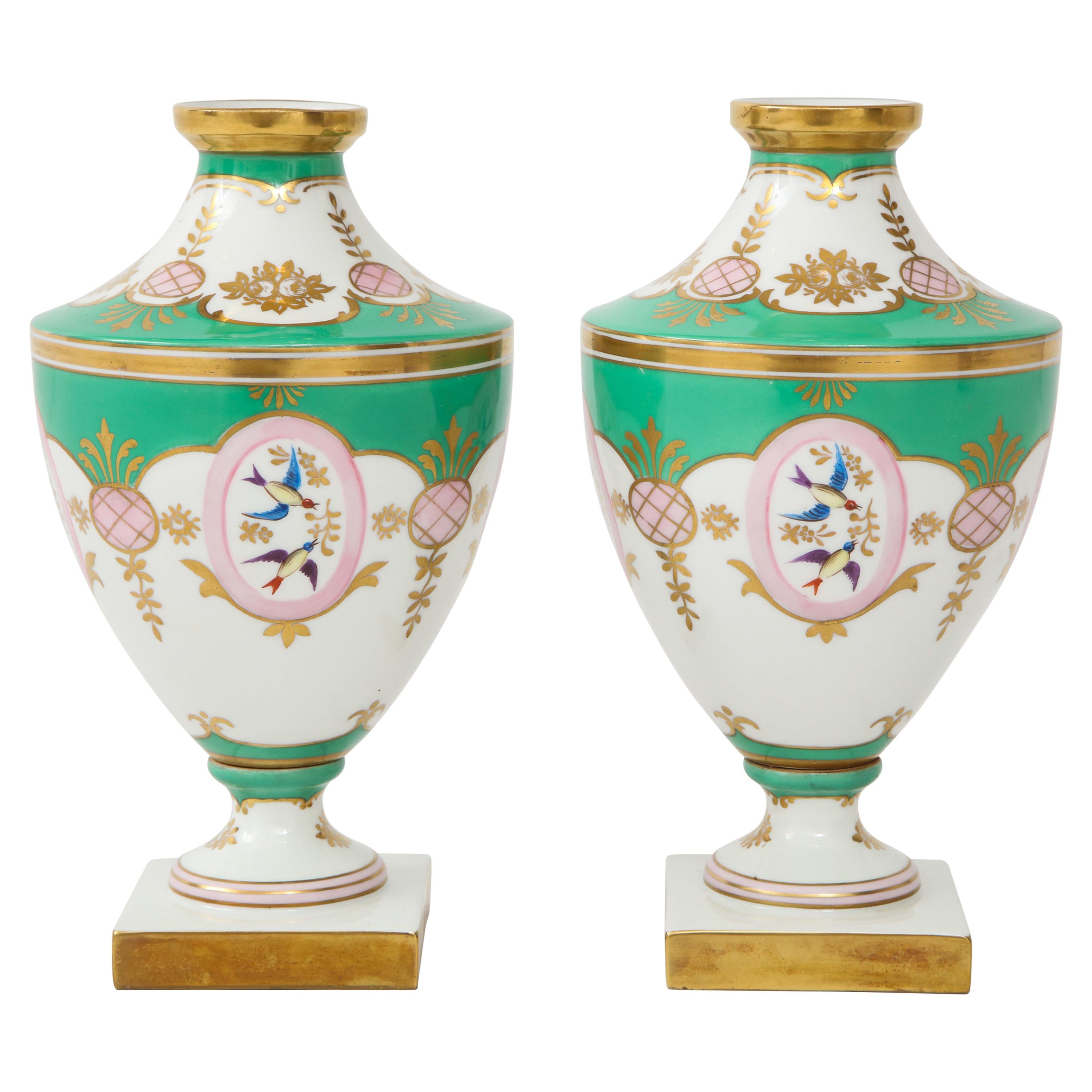 Pair of 19th Century Porcelain Urn Vases