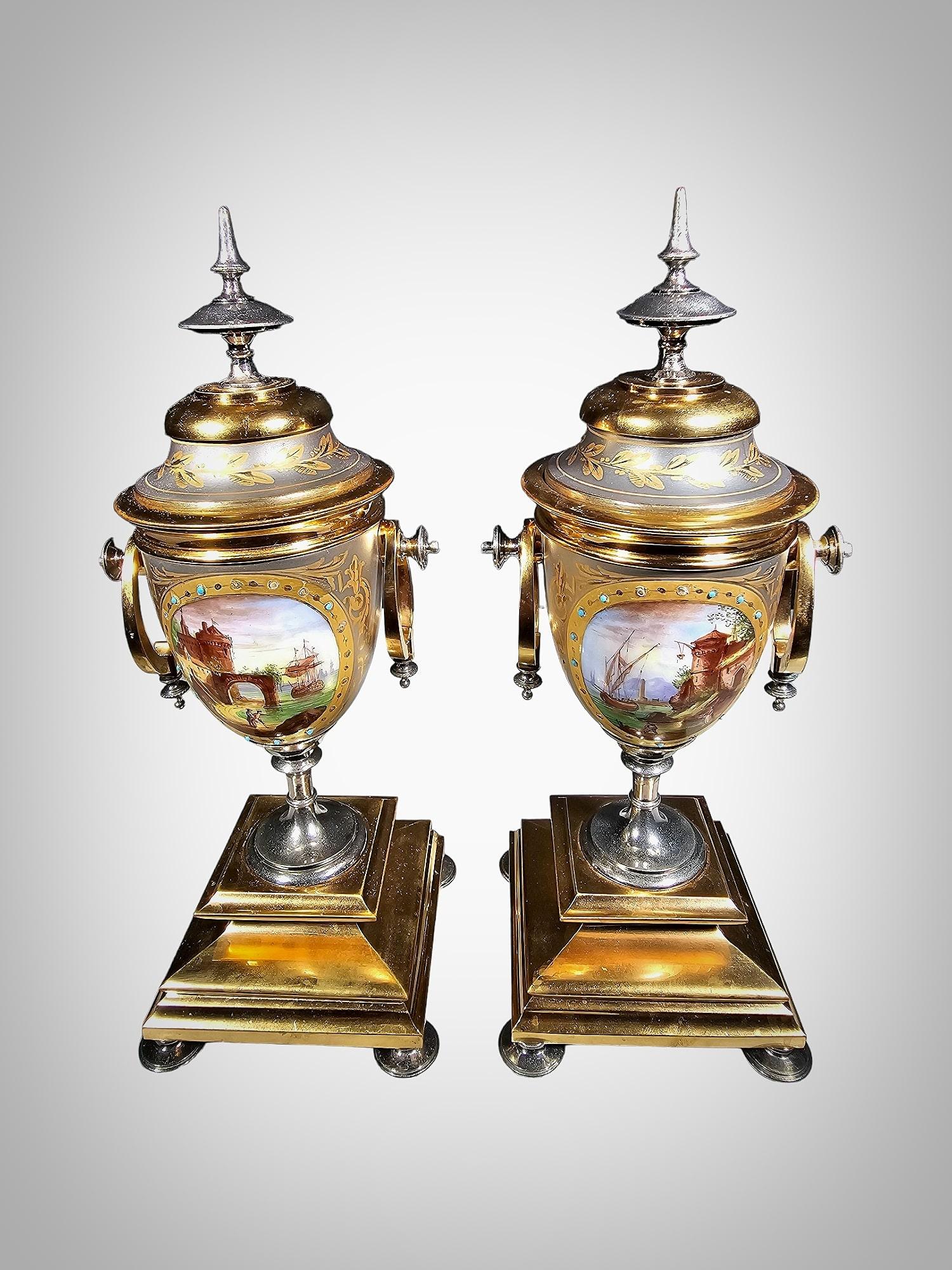 Pair of 19th Century Porcelain Vases For Sale 8