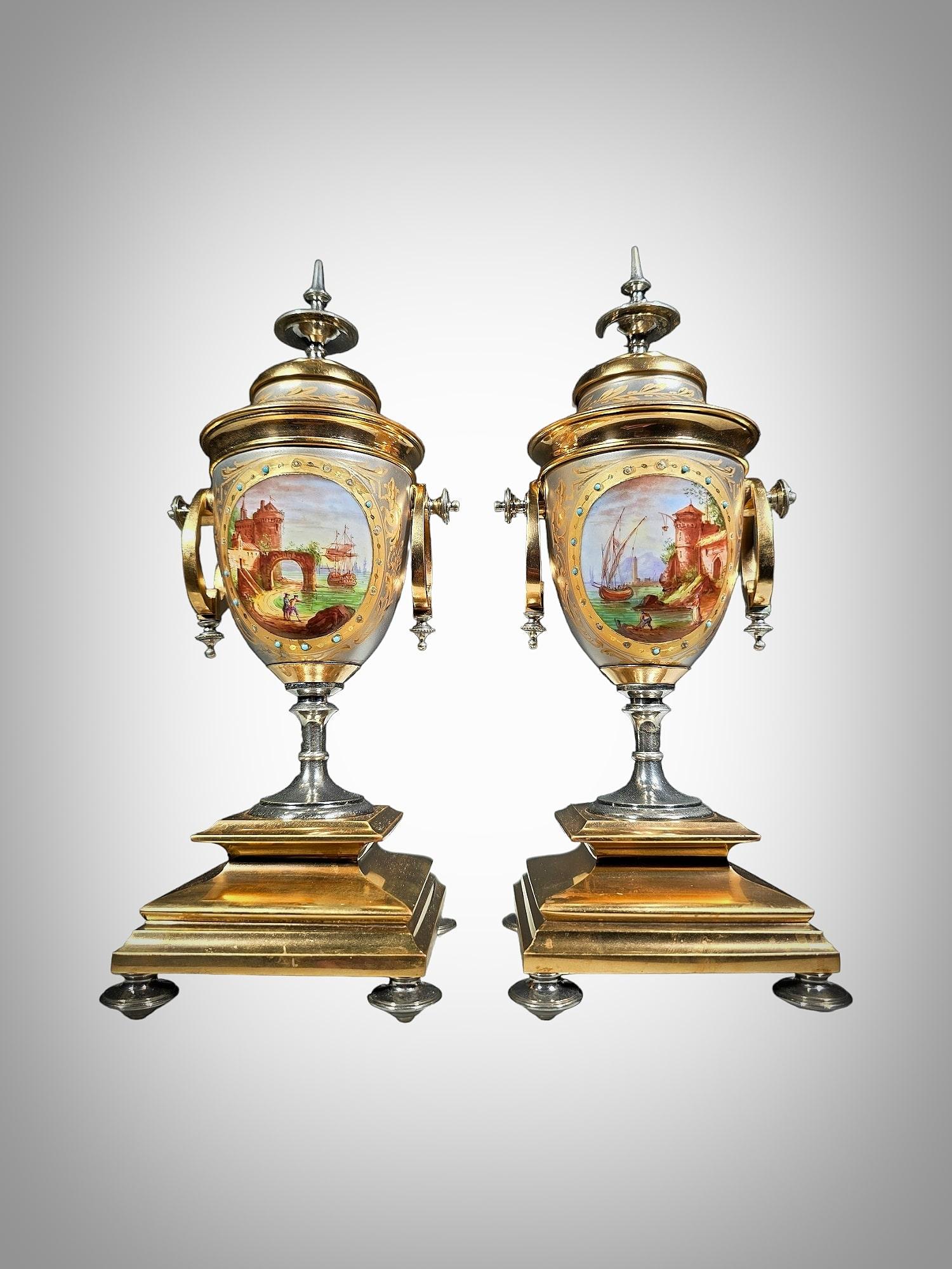 Pair of 19th Century Porcelain Vases For Sale 9