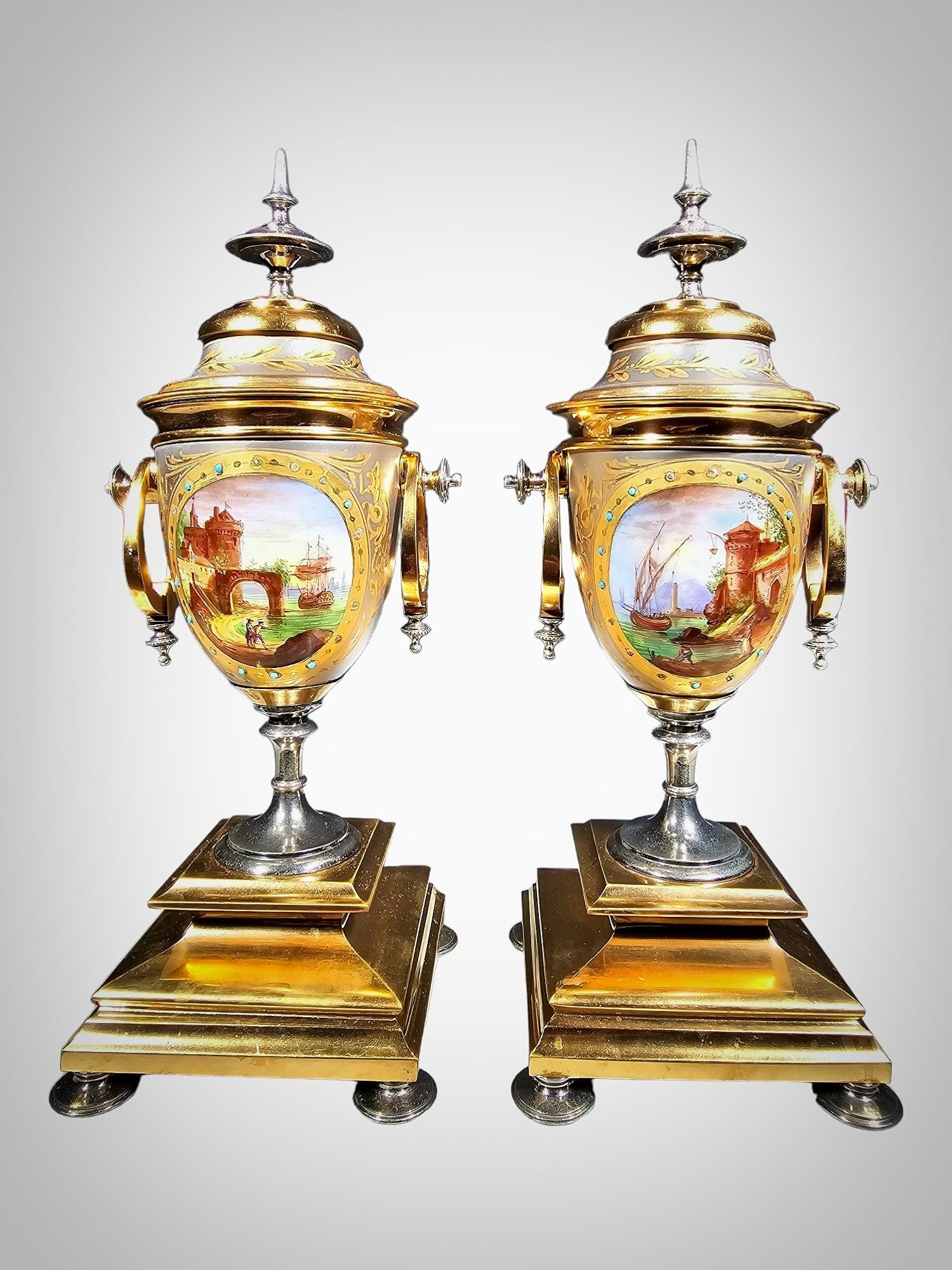 Pair of 19th Century Porcelain Vases For Sale 11