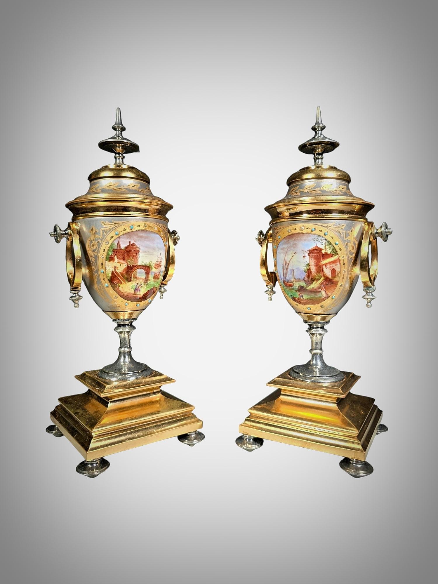Pair of 19th Century Porcelain Vases For Sale 12