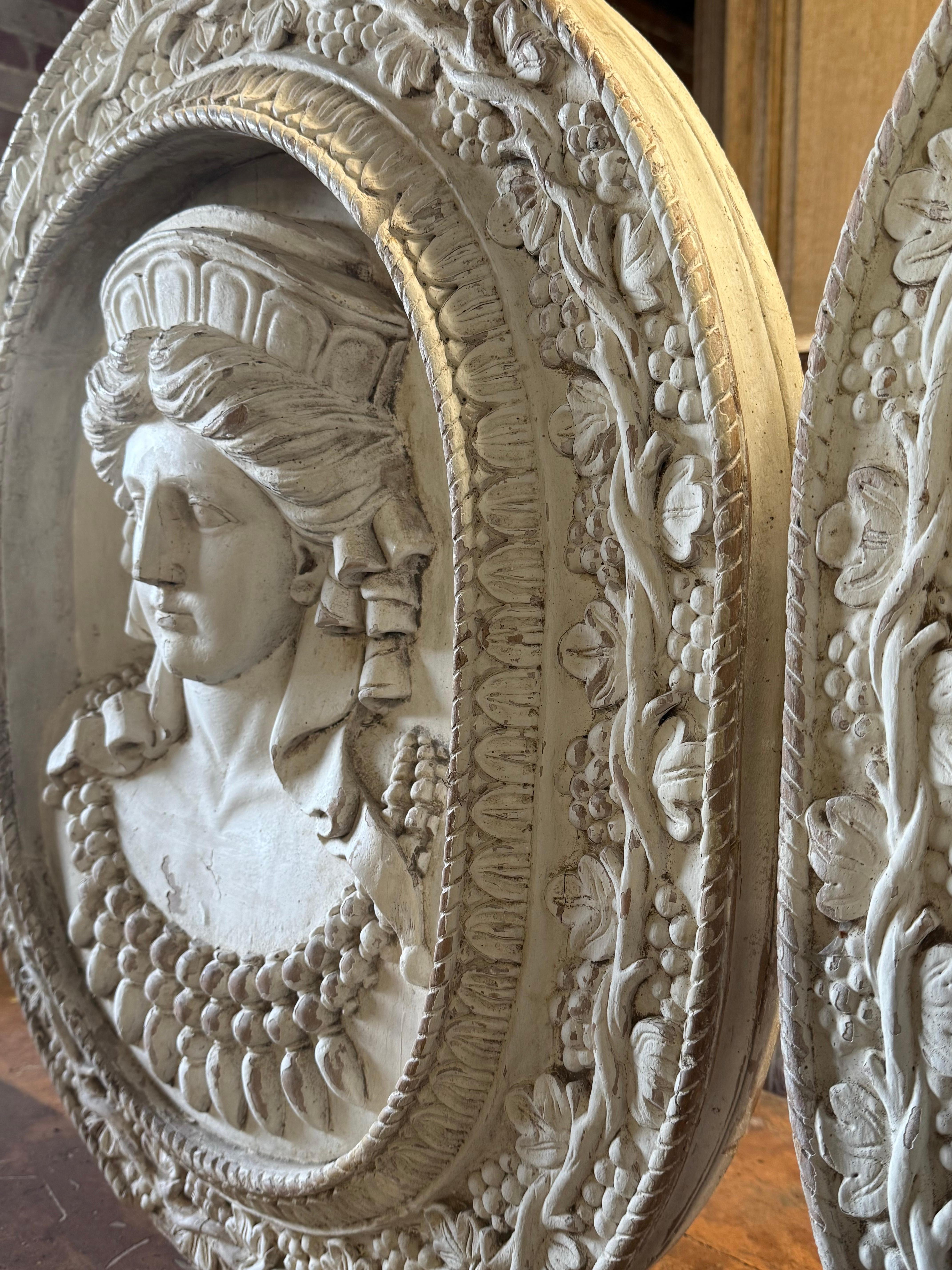 Pair Of 19th Century Portrait Plaques For Sale 6