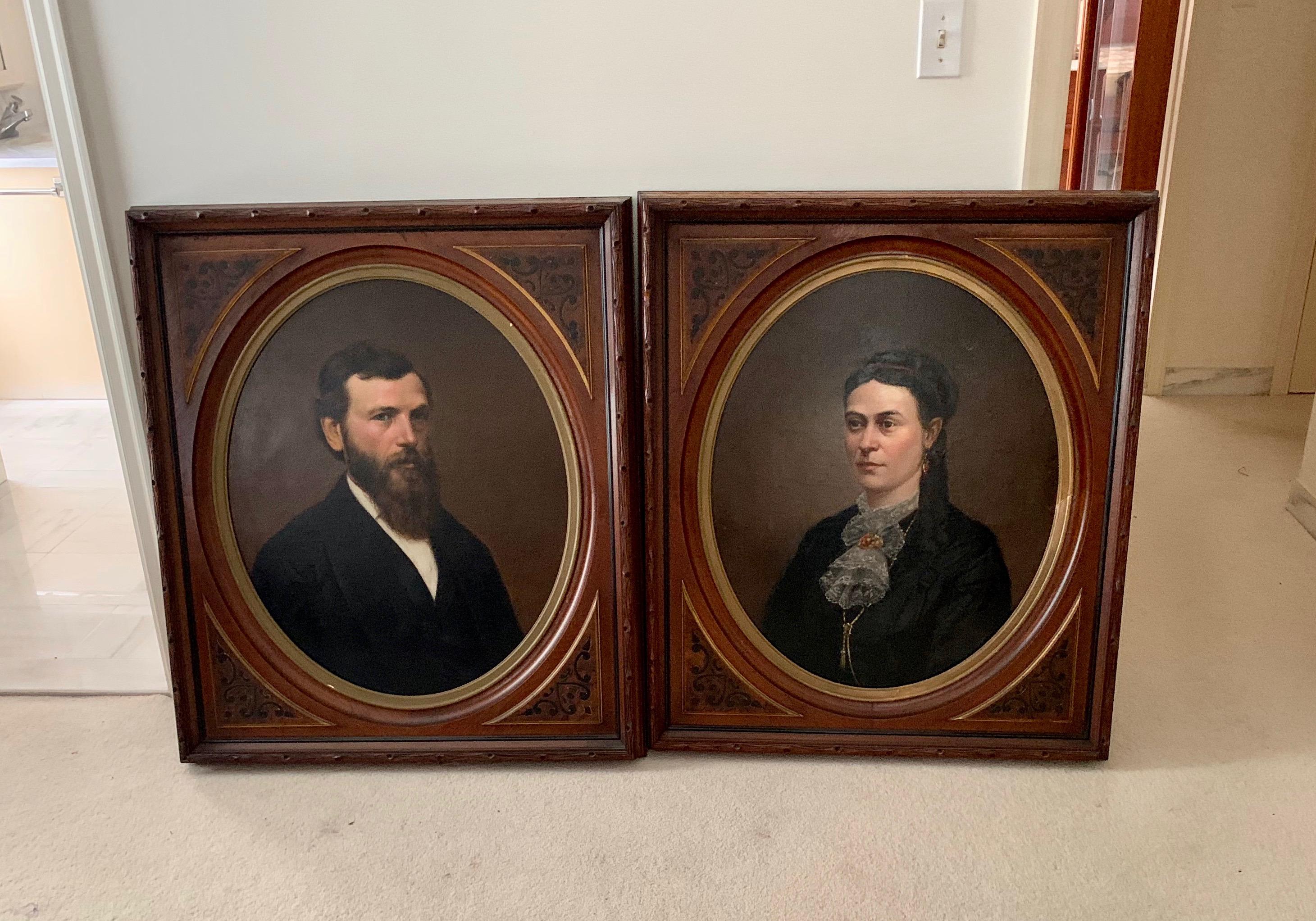 American Pair of 19TH Century Portraits by George Harvey