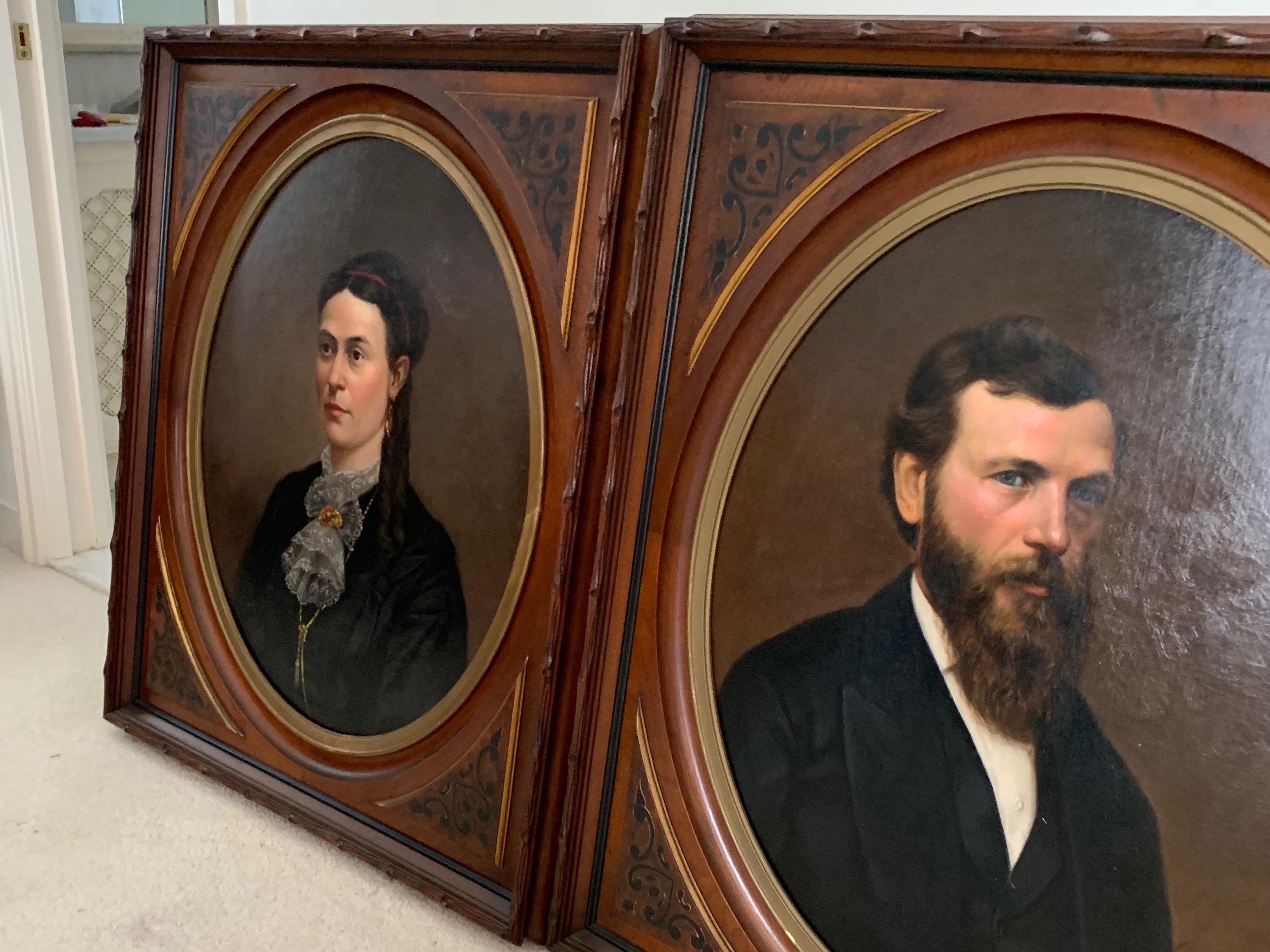 Pair of 19TH Century Portraits by George Harvey In Good Condition In West Palm Beach, FL