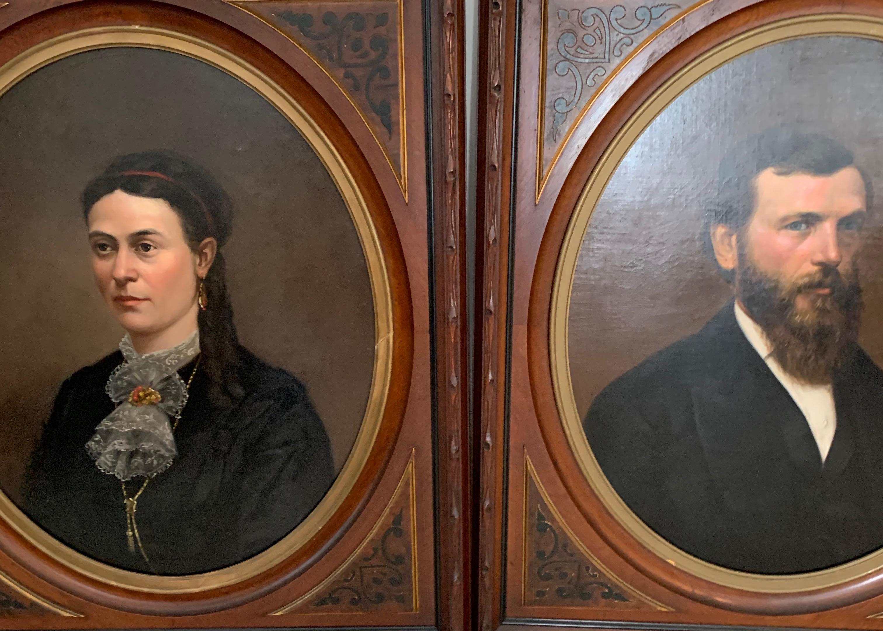 Canvas Pair of 19TH Century Portraits by George Harvey