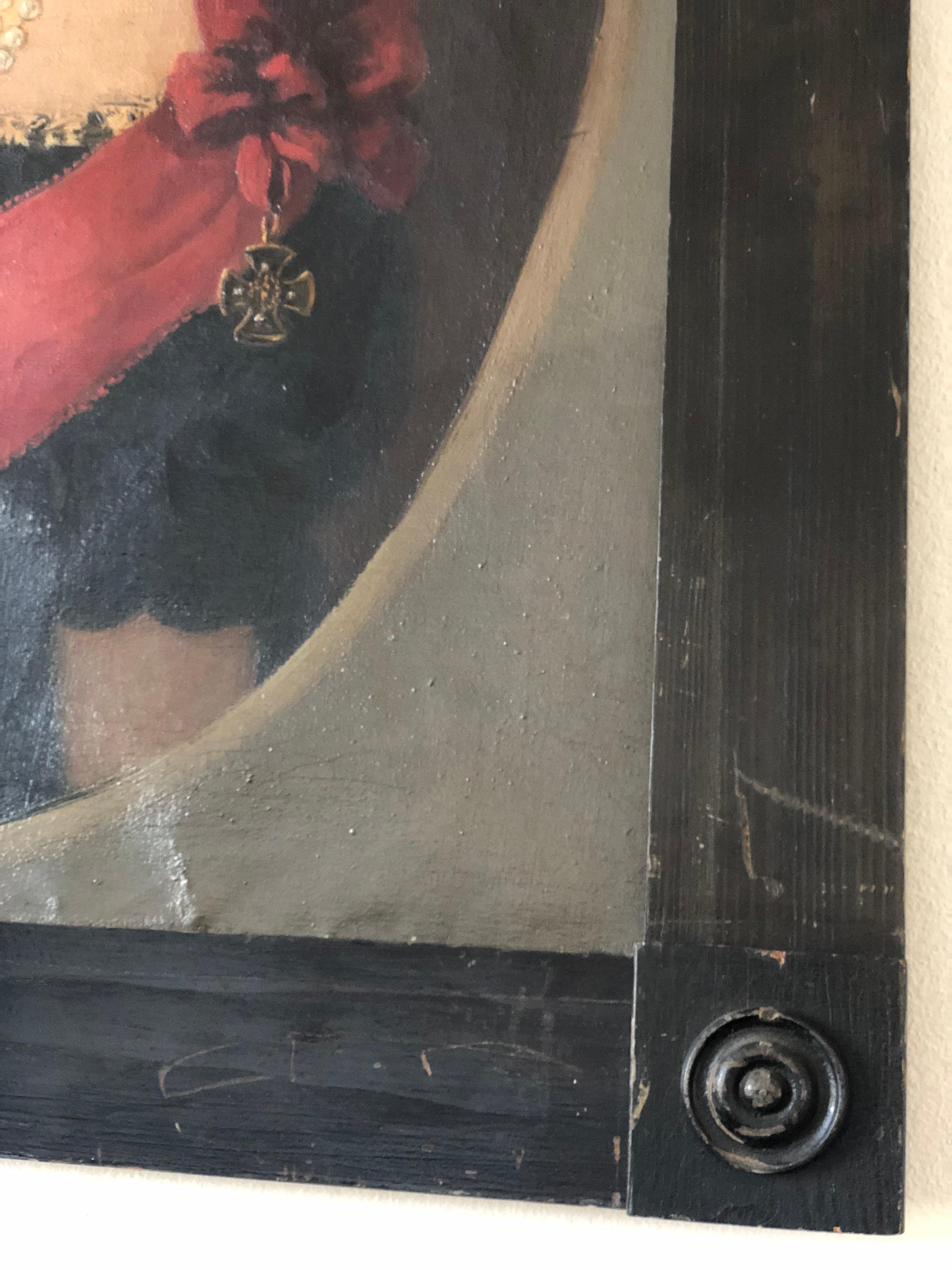 Pair of 19th-Century Portraits of a German Baron and Baroness For Sale 4