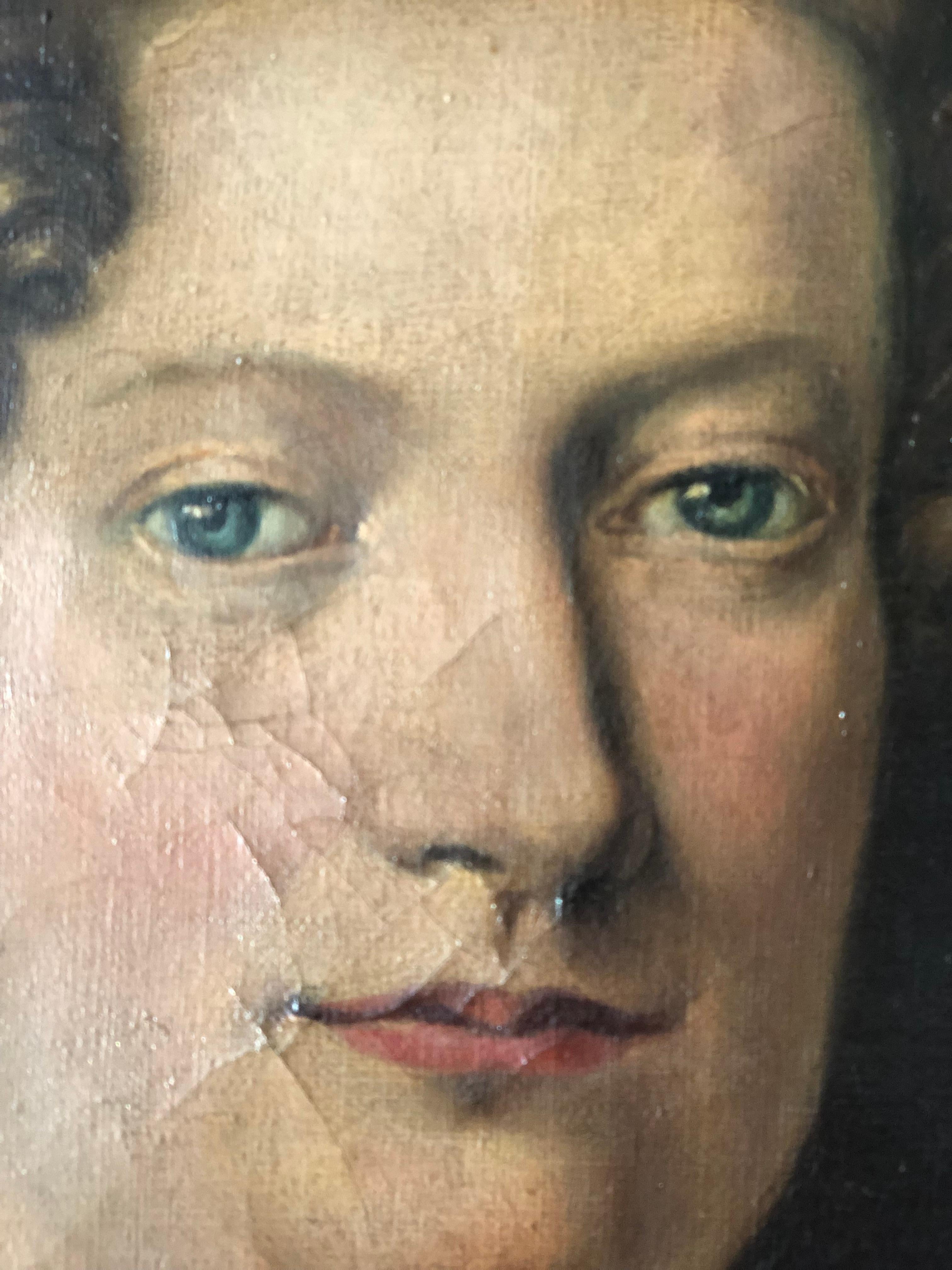 Pair of 19th-Century Portraits of a German Baron and Baroness For Sale 5